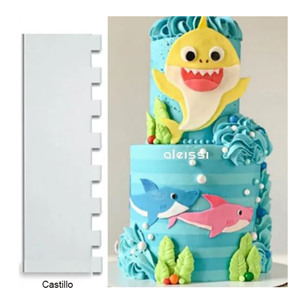 Aleissi Peine Alisador Raspa Marcador Regla Pastel Fondant (Castillo)