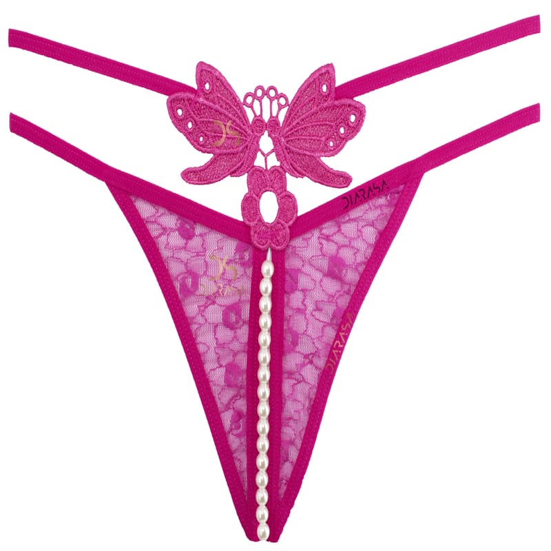 Sexy Tanga Mariposa Con Perlas Ocasión Especial