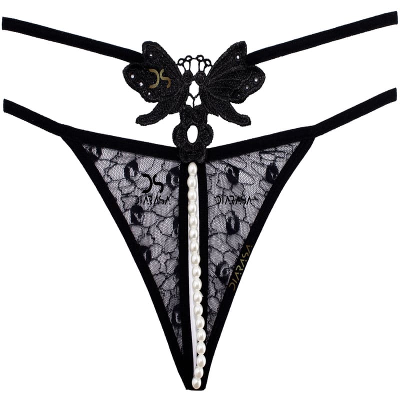 Sexy Tanga Mariposa Con Perlas Ocasión Especial