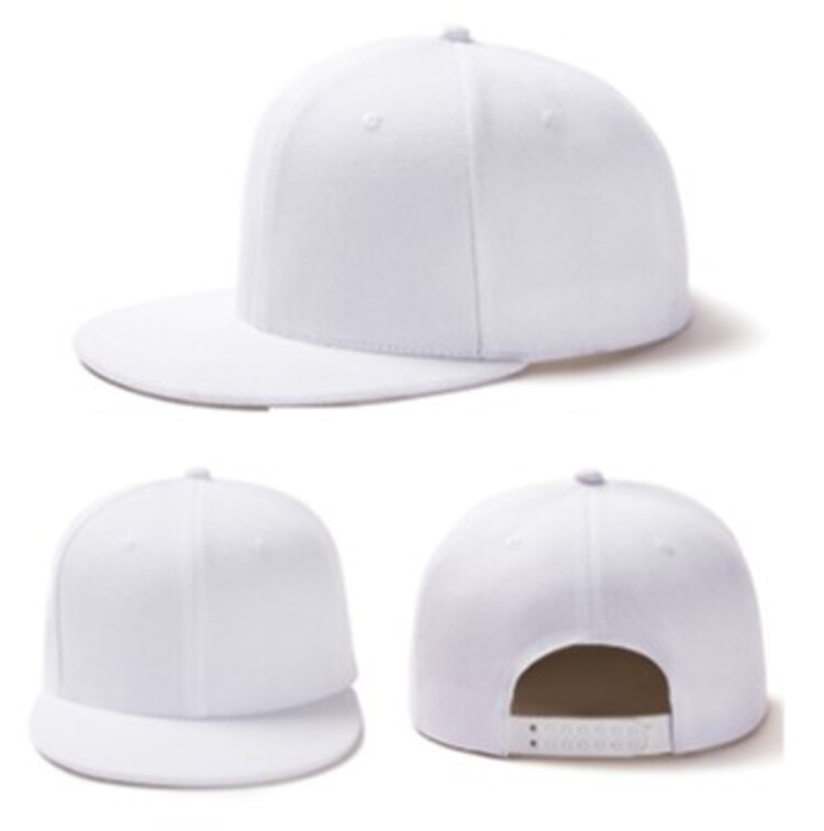 Gorras Plana Lisa Snapback Blanca con Visera Verde