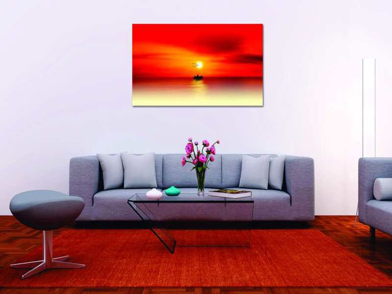 Cuadro Canvas Paisaje Atardecer en el mar.