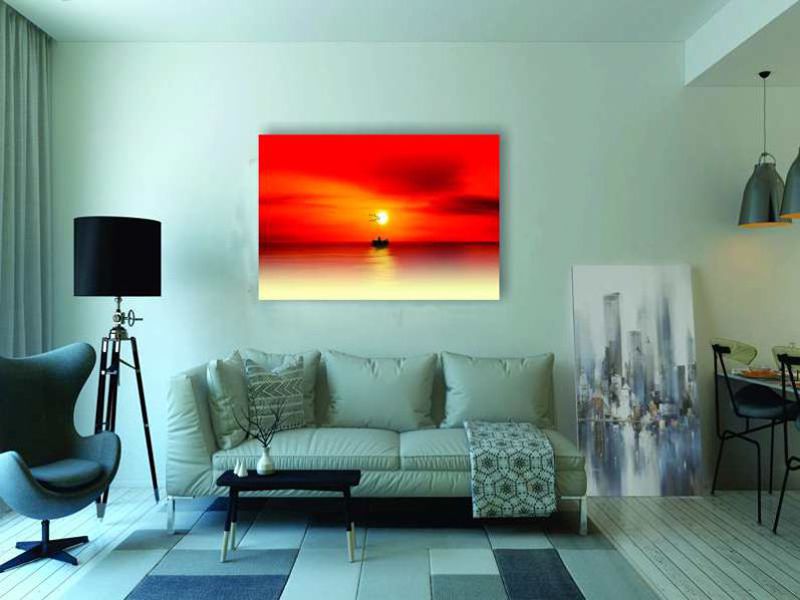 Cuadro Canvas Paisaje Atardecer en el mar.