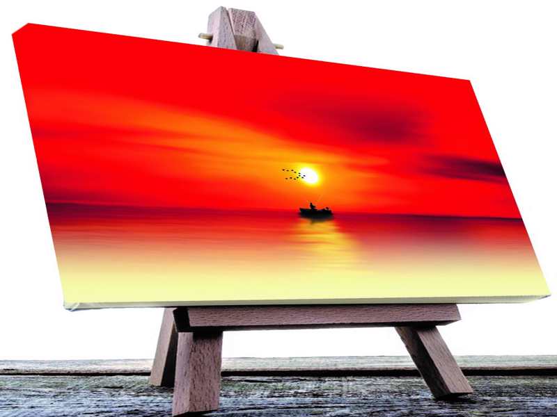 Cuadro Canvas Paisaje Atardecer en el mar.