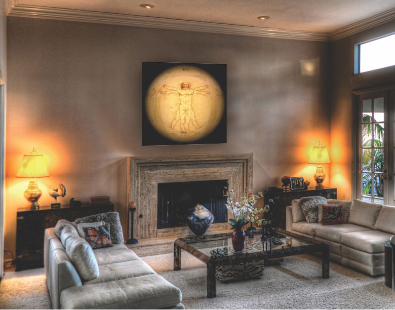 Cuadro Decorativo Canvas Hombre de Vitruvio o Estudio de las proporciones ideales del cuerpo humano de Leonardo da Vinci