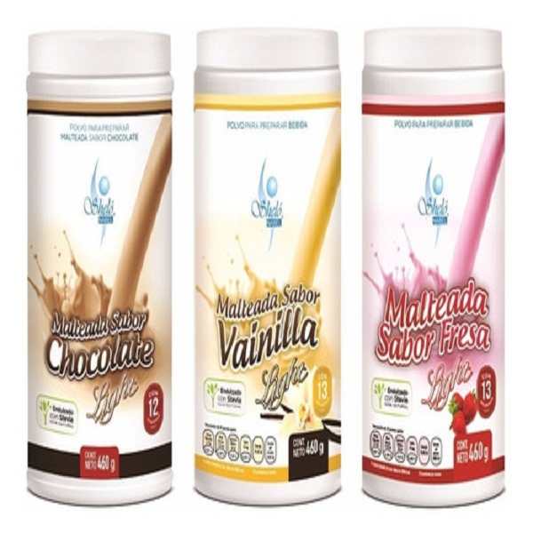 3 Malteadas Fresa Chocolate Y Vainilla Shelo Nabel 460 g