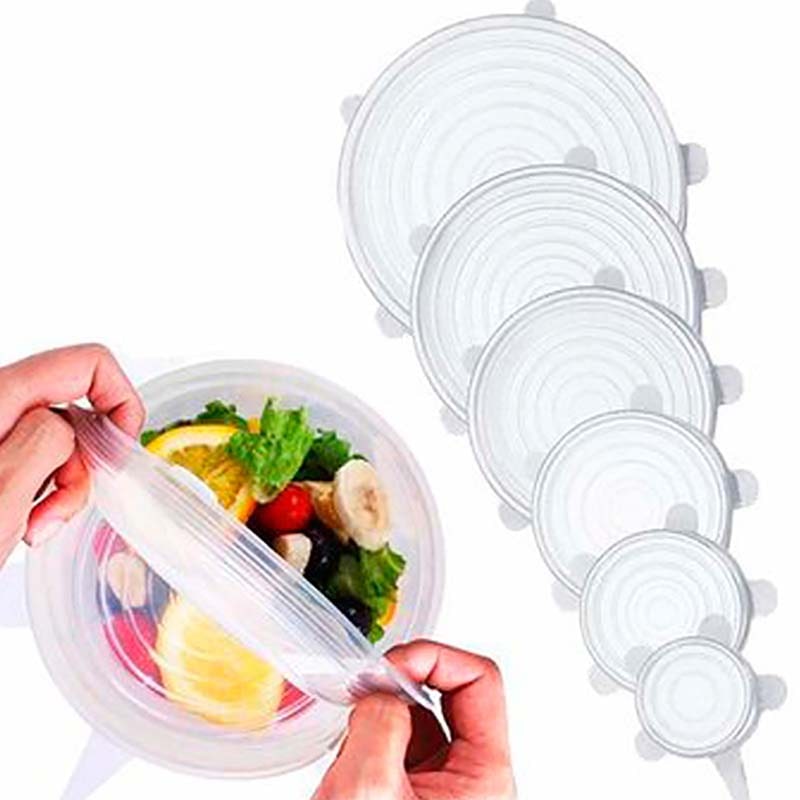 Tapas Silicon Reutilizables Tupper Flexibles Antiderrame 6pc