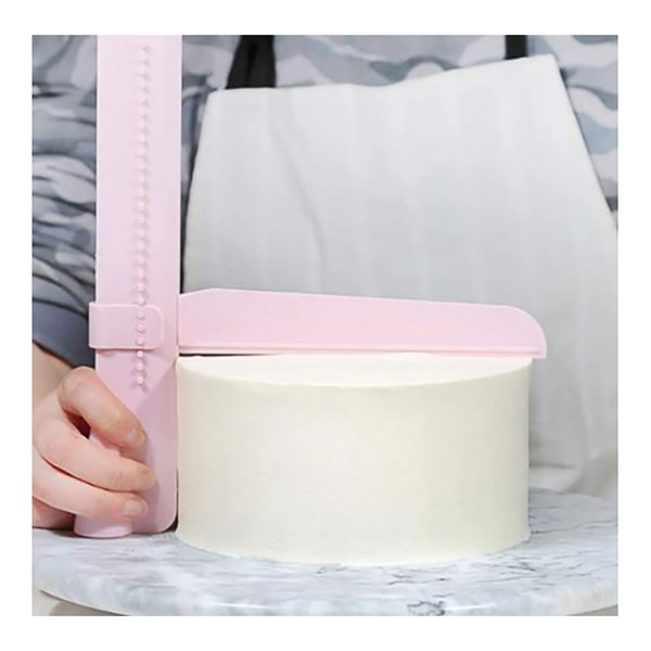 Aleissi Peine Regla Alisador Ajustable Pastel Reposteria 2 En 1 (Rosa)
