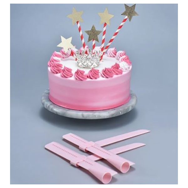 Aleissi Peine Regla Alisador Ajustable Pastel Reposteria 2 En 1 (Rosa)