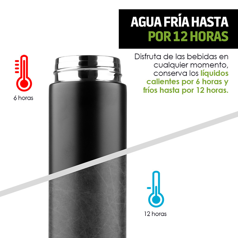Termo Inteligente con Lector de Temperatura 480 ml Redlemon.