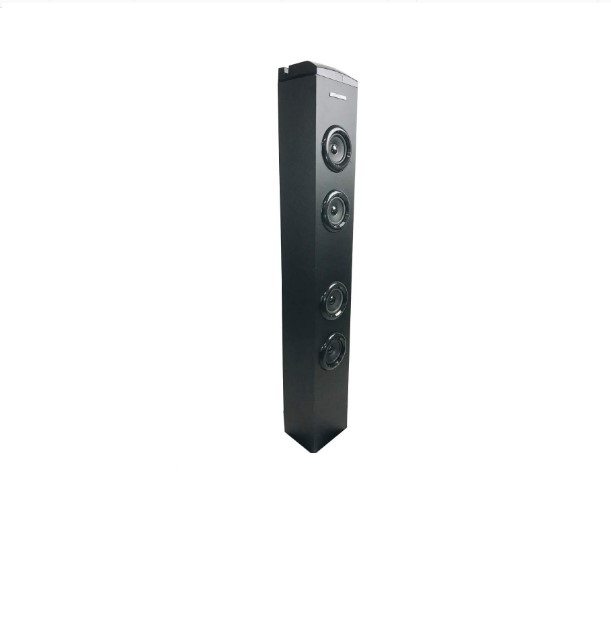 ART+SOUND Bocina Bluetooth de Torre Diseño Portable Altavoz de Alta Potencia con Sistema Radio FM Conexión AUX Control Remoto Infrarrojo Color Negro Matte AR1002 (Renovado)