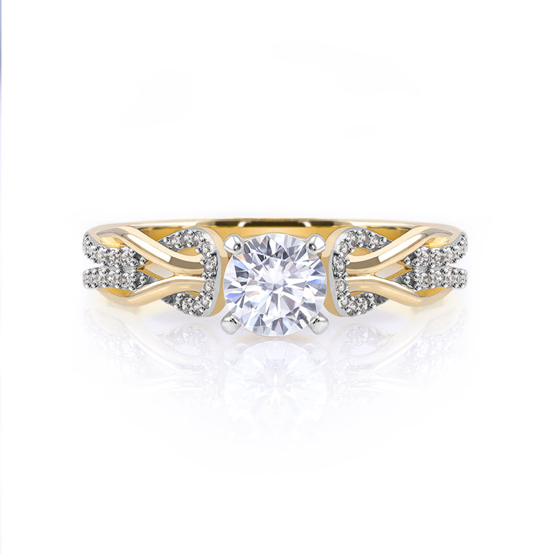 ANILLO DE COMPROMISO TRECCIA ORO 10K ABBA JOYAS 