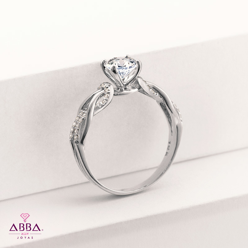 ANILLO DE COMPROMISO TRECCIA ORO 10K ABBA JOYAS 