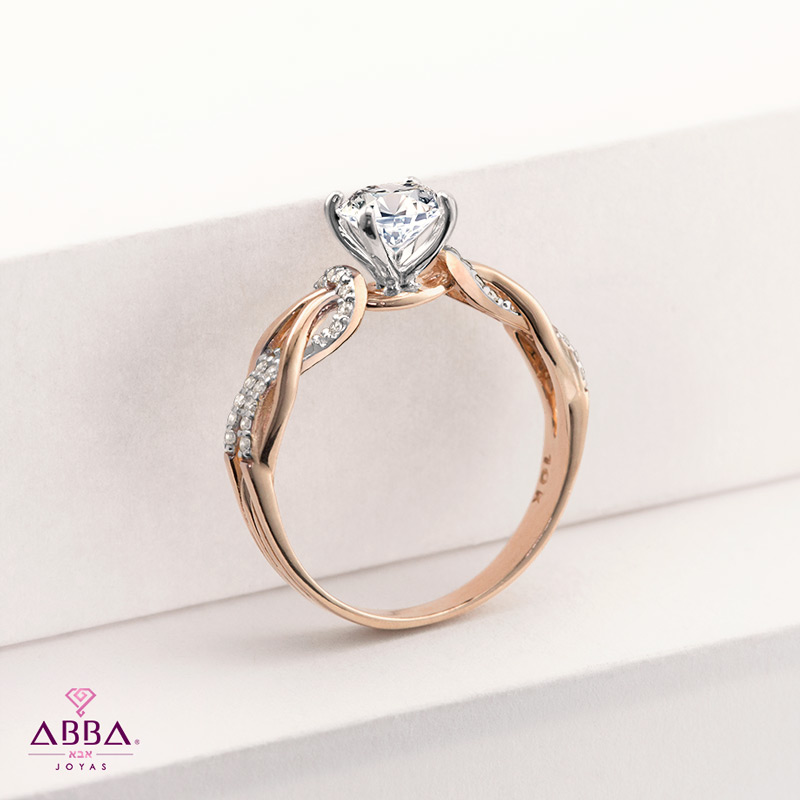 ANILLO DE COMPROMISO TRECCIA ORO 10K ABBA JOYAS 