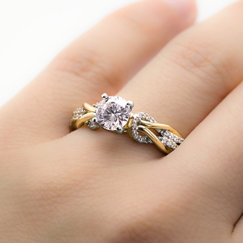 ANILLO DE COMPROMISO TRECCIA ORO 10K ABBA JOYAS 