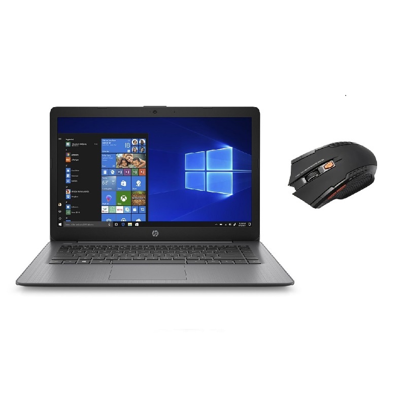 Laptop Hp Stream 14 4GB RAM 64GB Celeron N4000 W10 Negro + Mouse y base enfriador