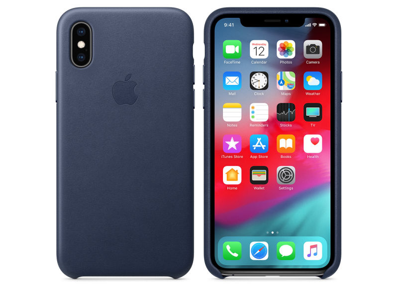 Funda de piel para el iPhone XS - Azul Noche - Apple