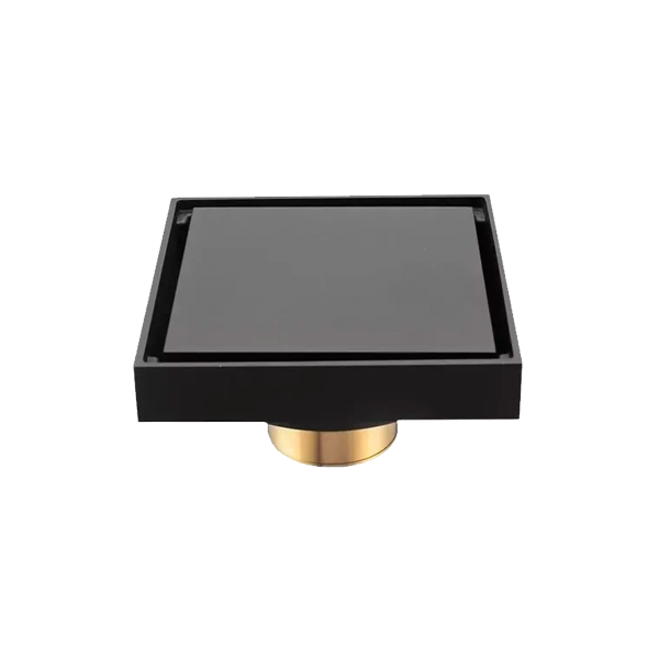 Coladera de baño negro mate 10x10cm con trampa de olores Kand