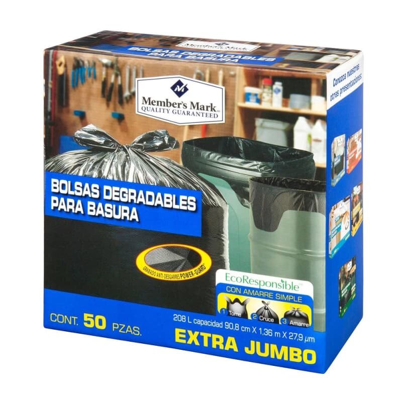 Bolsa para basura Member's Mark Extra Jumbo 50 pzas