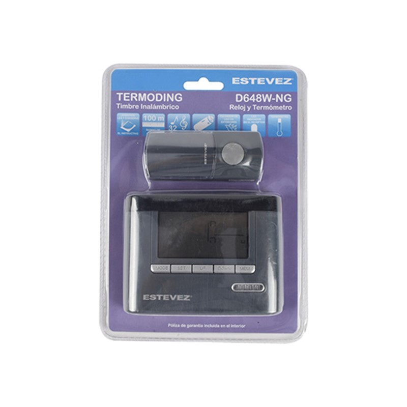Timbre Inalámbrico Termoding Estevez D648W-NG - Negro