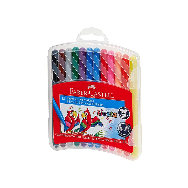 Plumon Fiesta Rigido c/12 lavable Faber-Castell