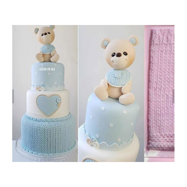 Aleissi Molde Silicon Fondant Sarape Chambrita Tejido Textura