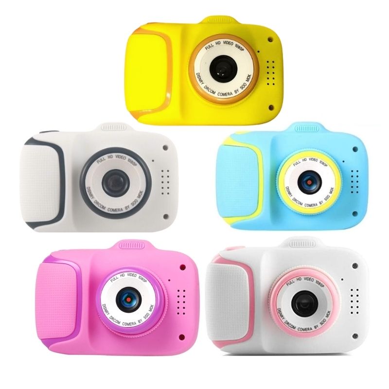 Cámara Digital para Niños, LBP, Fotografía y Video, USB Recargable, HD 2000W 1080P, 9cm (3.5in) -Rosa