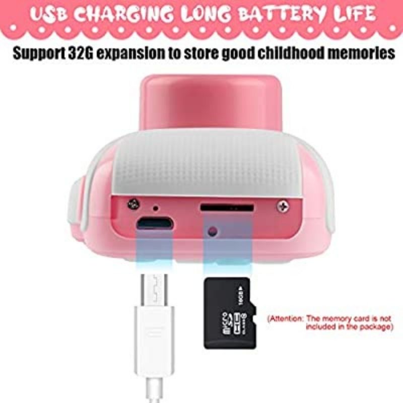 Cámara Digital para Niños, LBP, Fotografía y Video, USB Recargable, HD 2000W 1080P, 9cm (3.5in) -Rosa