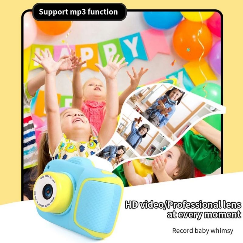 Cámara Digital para Niños, LBP, Fotografía y Video, USB Recargable, HD 2000W 1080P, 9cm (3.5in) -Rosa