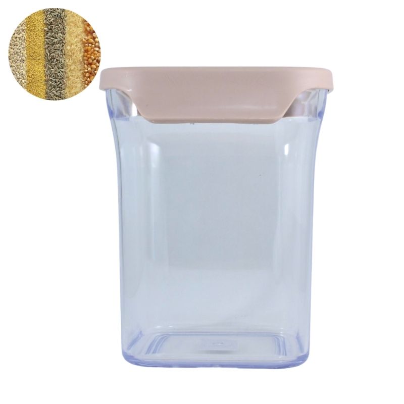 Contenedor de Almacenamiento Alimentos Cocina, LBP, Recipiente Plástico con Tapa, 14cm (5.5in) -Rosa