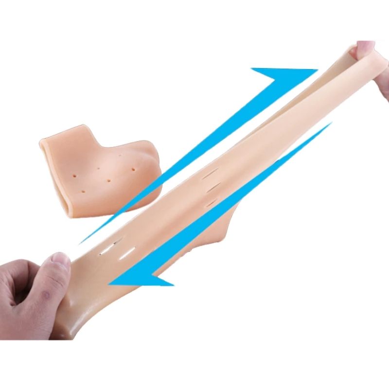 1 Par Plantillas de Silicona Gel para el Cuidado del Pie Talón, LBP, Elásticas, Soporte -Color Piel