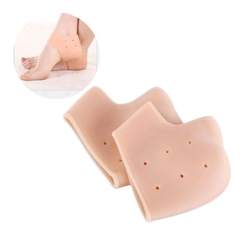 1 Par Plantillas de Silicona Gel para el Cuidado del Pie Talón, LBP, Elásticas, Soporte -Color Piel
