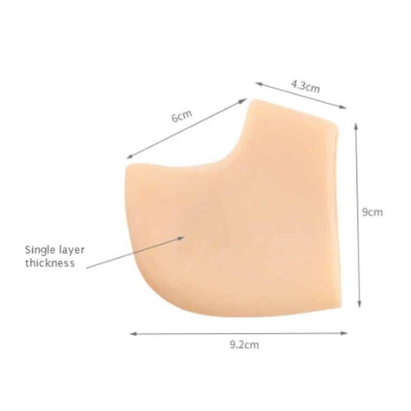 1 Par Plantillas de Silicona Gel para el Cuidado del Pie Talón, LBP, Elásticas, Soporte -Color Piel