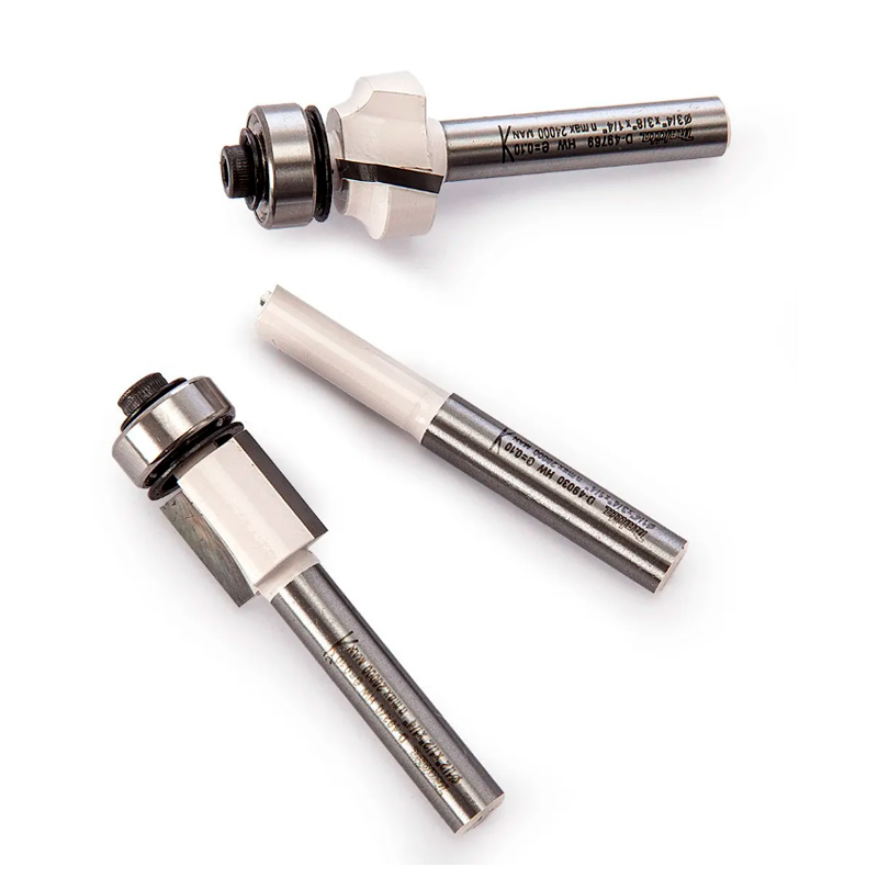 Kit de 3 Fresas Makita D-53344 Para Router Para Madera De 1/4"