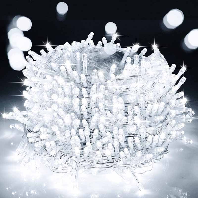 200 luces LED de Navidad con 6 modos de iluminación y mini luz impermeable, para interiores y exteriores, ceremonias de cumpleaños, bodas, fiestas, decoración de recámara (BLANCA)