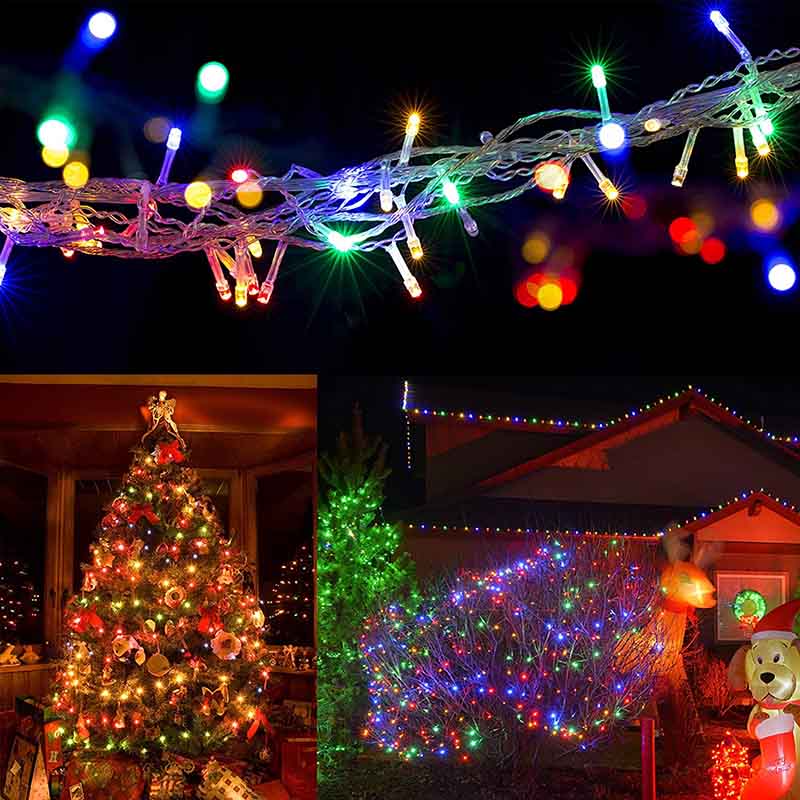 1000 luces LED de Navidad con 6 modos de iluminación y mini luz impermeable, para interiores y exteriores, ceremonias de cumpleaños, bodas, fiestas, decoración de recámara (multicolor)