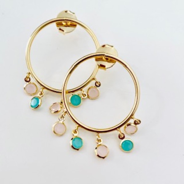 Aretes Aro-Baño de Oro 18k