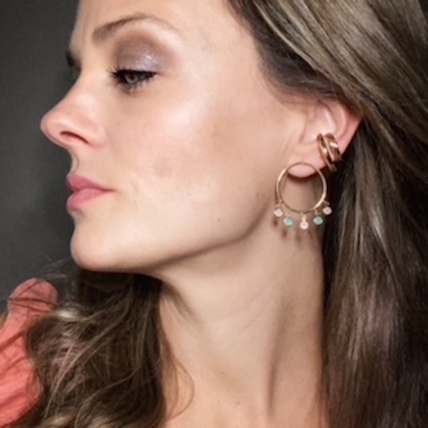 Aretes Aro-Baño de Oro 18k