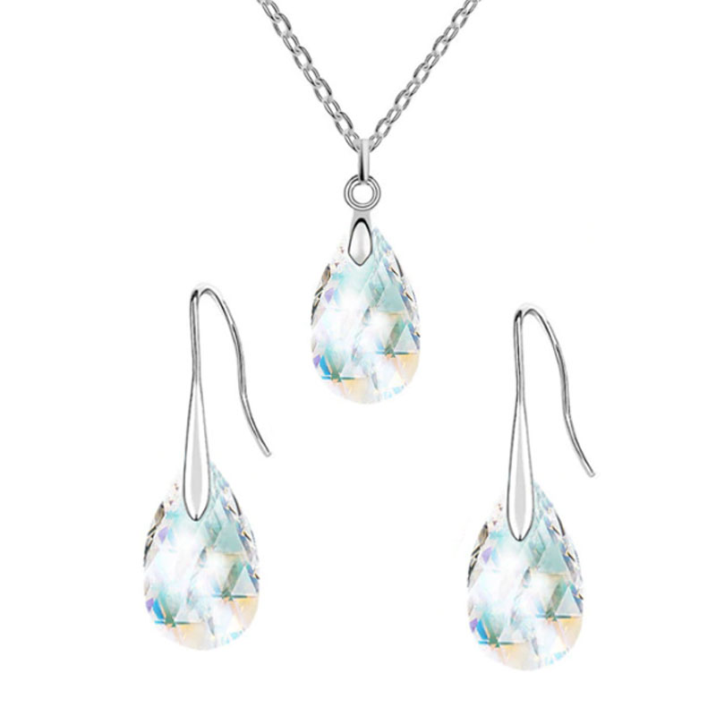 Juego Aretes con Colgante tipo Swarovski SELECT CRISTALES GOTA CH