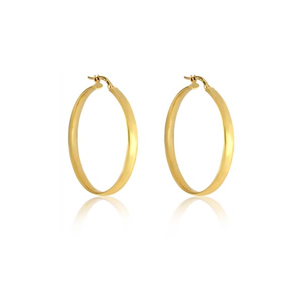 Arracadas Grandes Facetadas en Oro de 14 K + Obsequio