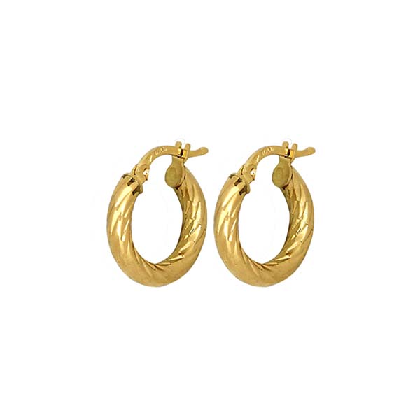 Arracadas Facetadas en Oro Amarillo de 14 K + Obsequio