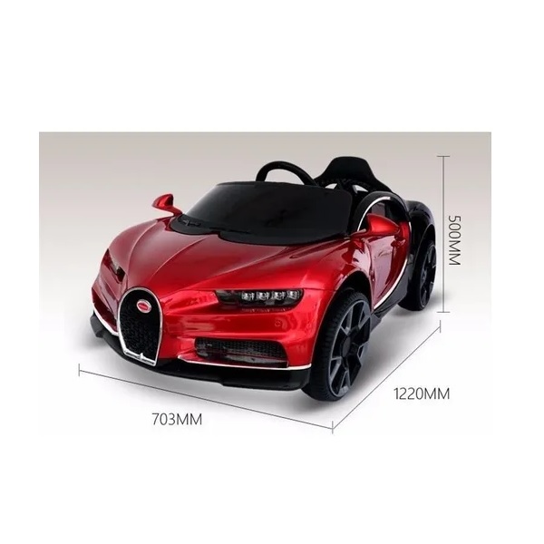 auto montable electrico tipo bugatti de lujo con pintura asiento acojinado control remoto cargador