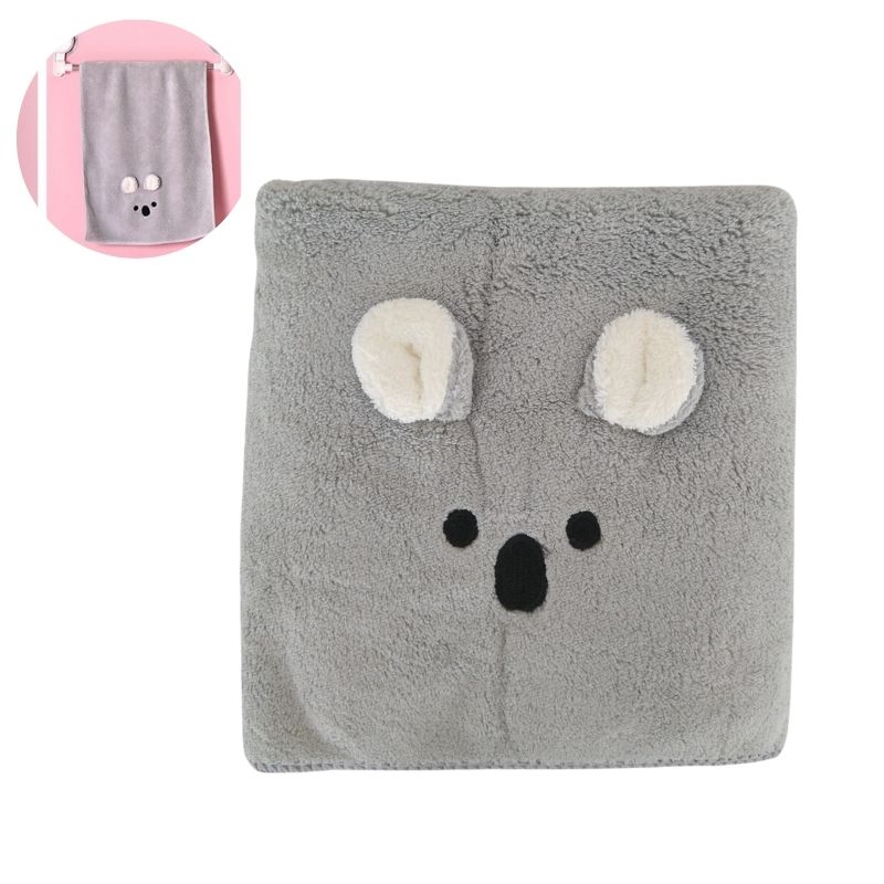 Toalla de Manos Felpa Carita de Conejo, LBP, Suave, Super absorbente, 72cm (28.3in) -Gris