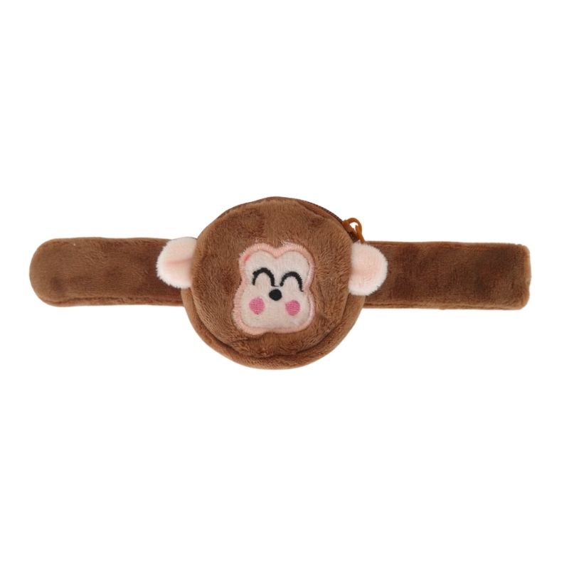 Pulsera Monedero de Felpa para Niños Diseño Animales, LBP, Magnética, Peluche -Chango