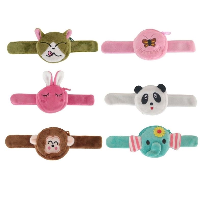 Pulsera Monedero de Felpa para Niños Diseño Animales, LBP, Magnética, Peluche -Chango