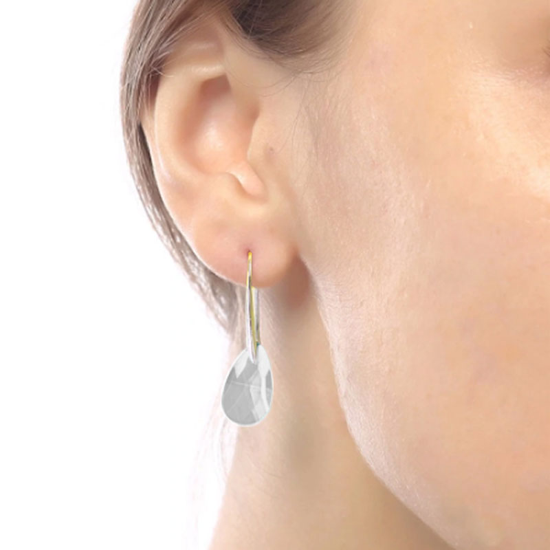 Aretes  SELECT CRISTALES GOTA CH tipo Swarovski dorado