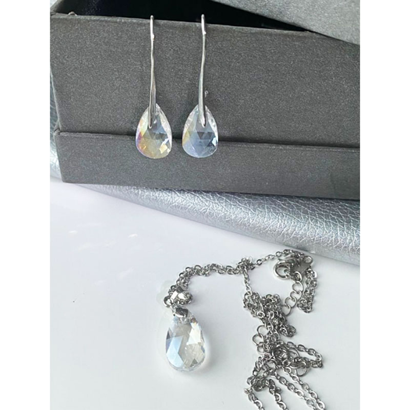 Aretes SELECT CRISTALES GOTA CH tipo Swarovski claro