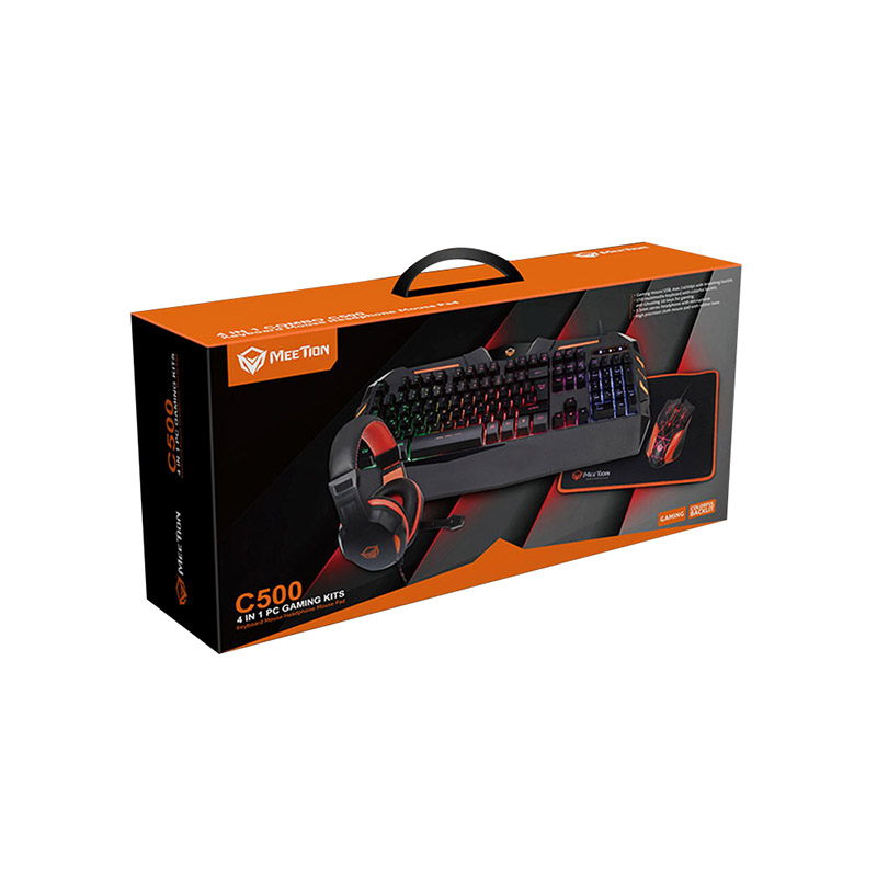 Meetion - Combo Gaming 4 en 1 para computadora Teclado, Mouse, Diadema y Mouse Pad Gamer
