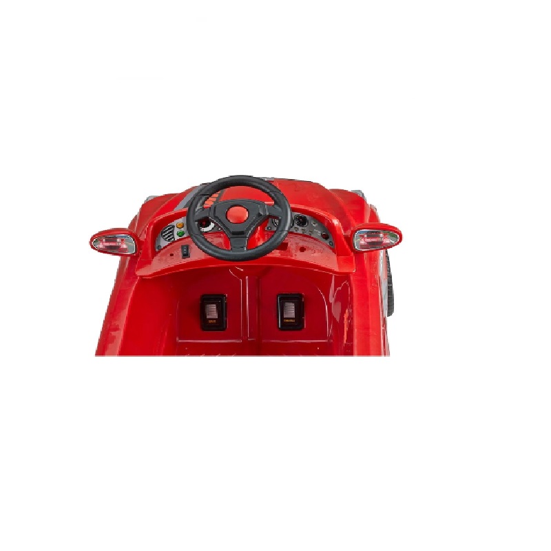 Montable Carrito Con Radio Control  y luces 6v Rojo
