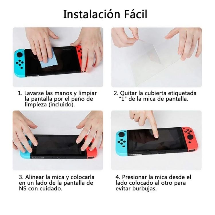 Paquete 2pz Mica Cristal Templado Nintendo Switch o Nintendo Switch Lite