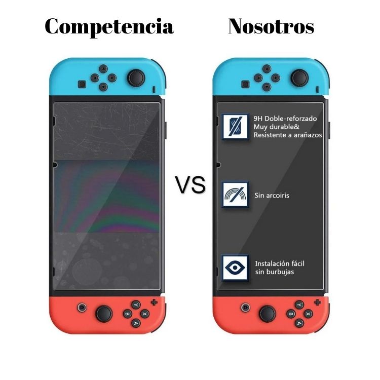 Paquete 2pz Mica Cristal Templado Nintendo Switch o Nintendo Switch Lite